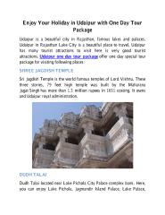 Enjoy Your Holiday in Udaipur with One Day Tour Package-RFWD.pdf